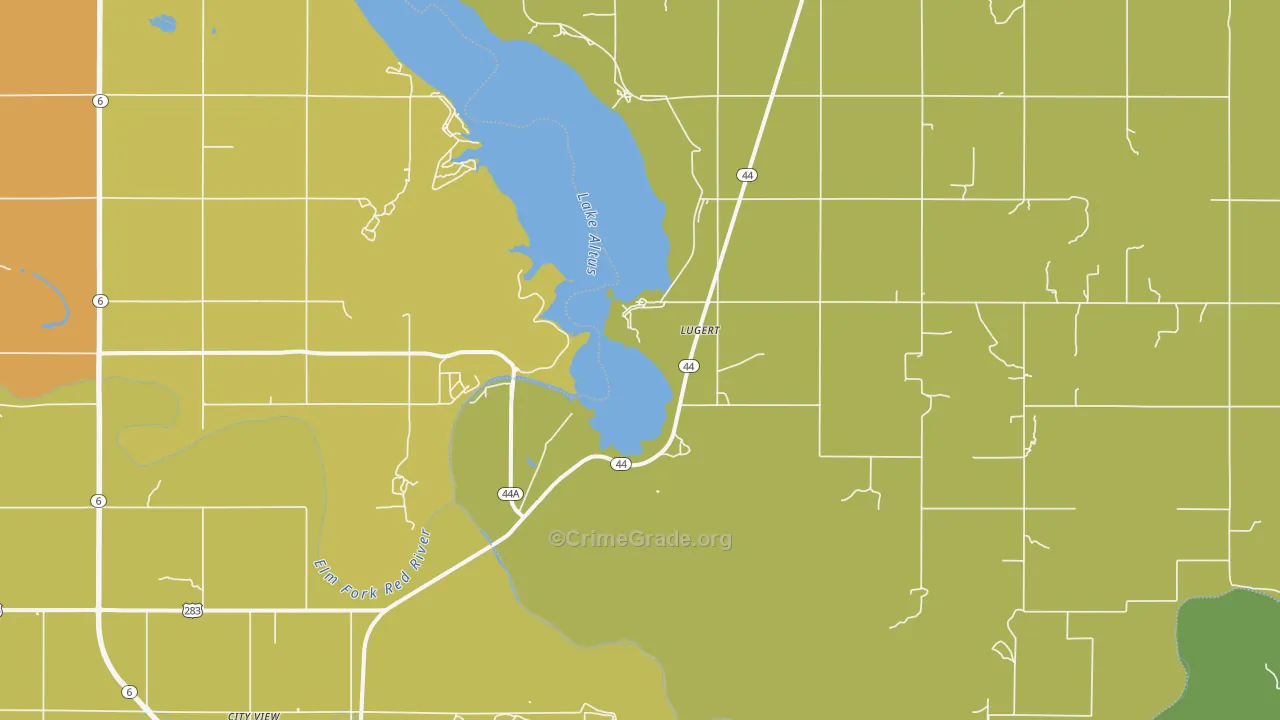 Lugert, OK Map of Vandalism Rates
