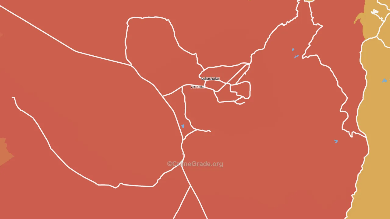 Lukachukai, AZ Map of Vandalism Rates