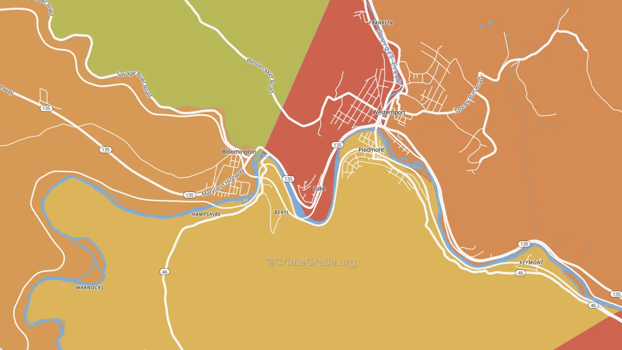 Luke, MD Map of Vandalism Rates