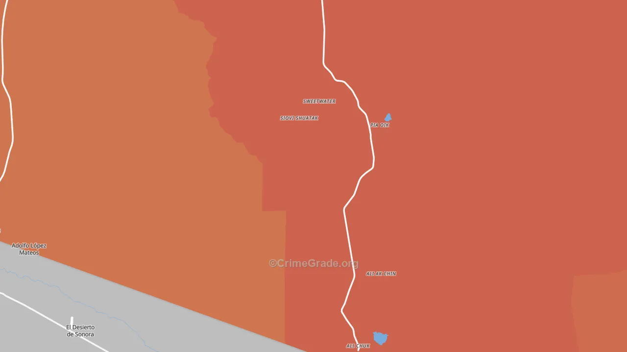 Lukeville, AZ Map of Vandalism Rates