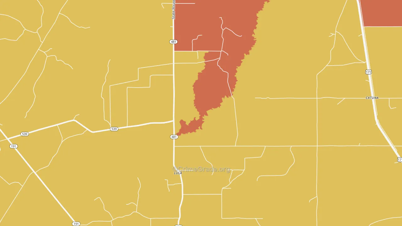 Lula, LA Map of Vandalism Rates