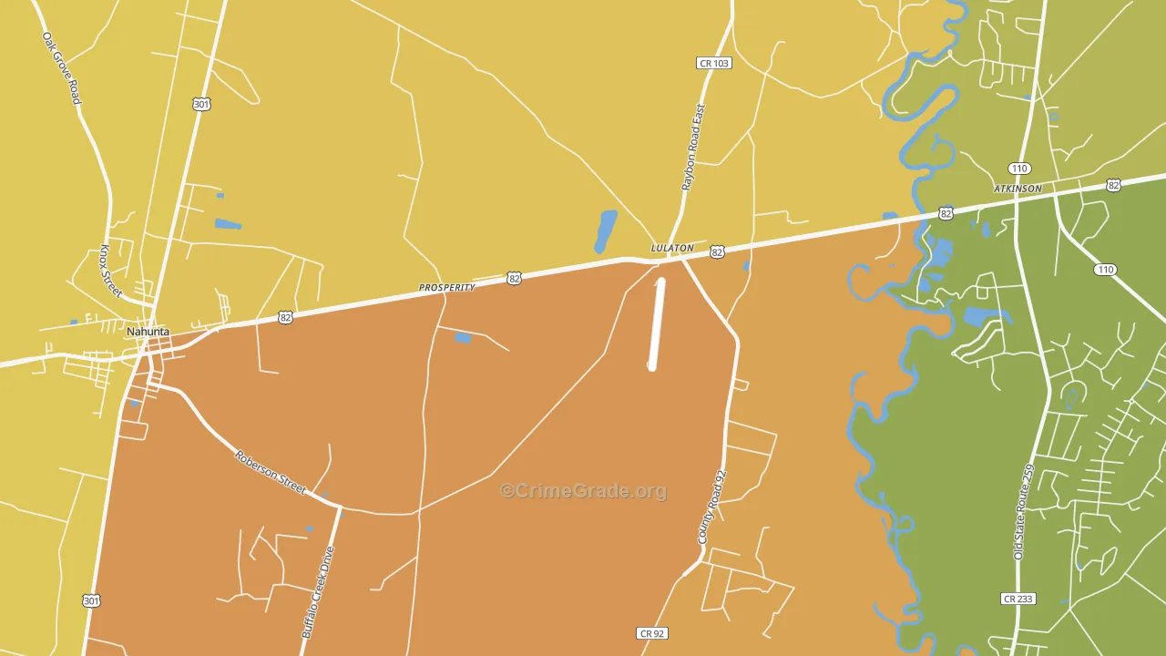 Lulaton, GA Map of Vandalism Rates