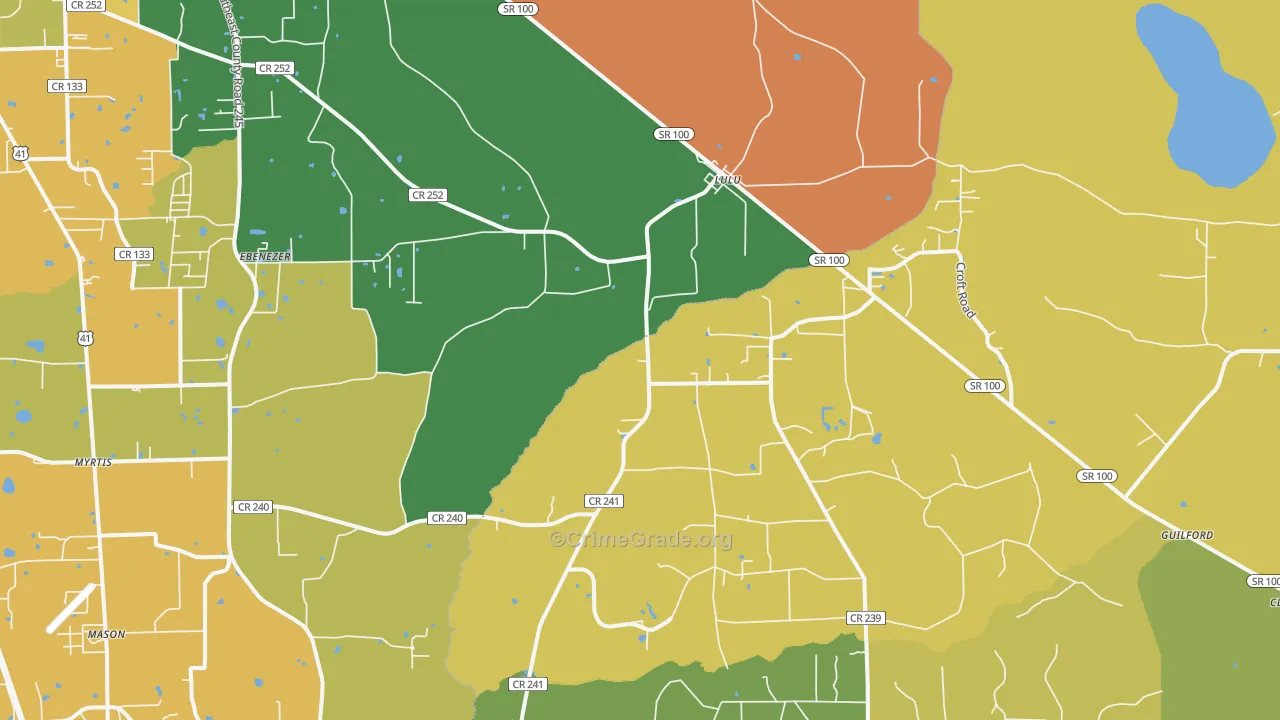 Lulu, FL Map of Vandalism Rates