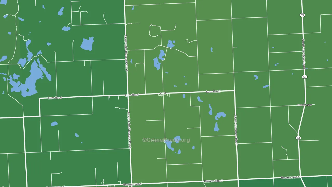 Lum, MI Map of Vandalism Rates