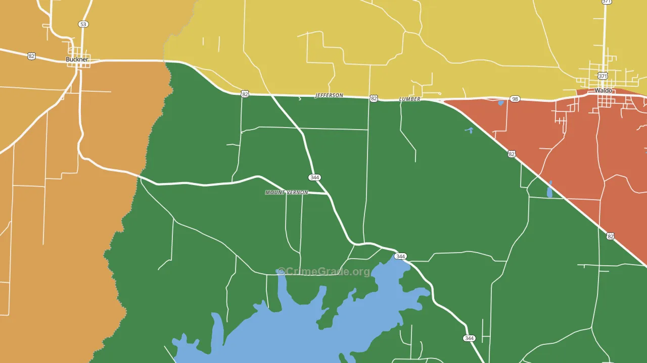 Lumber, AR Map of Vandalism Rates