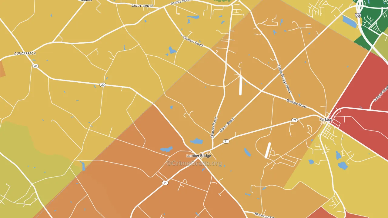 Lumber Bridge, NC Map of Vandalism Rates