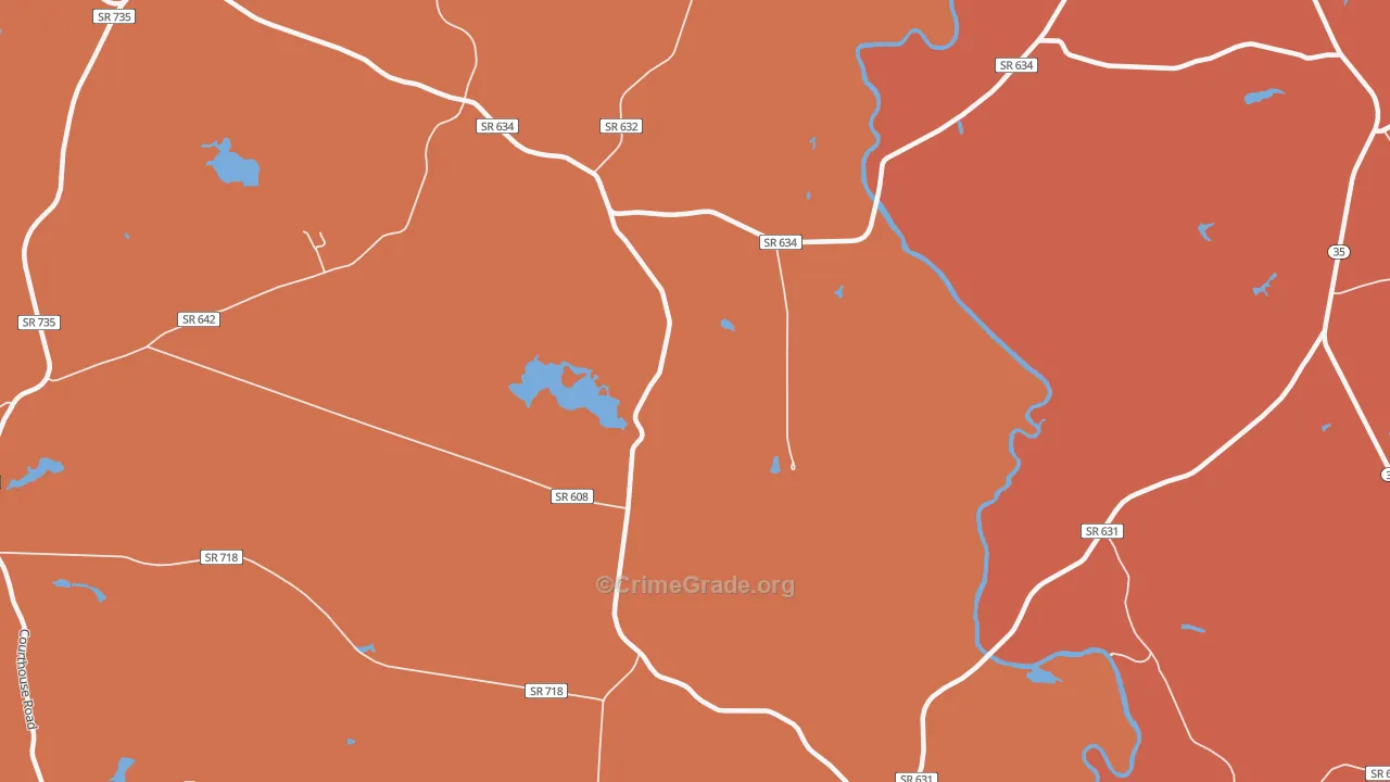 Lumberton, VA Map of Vandalism Rates