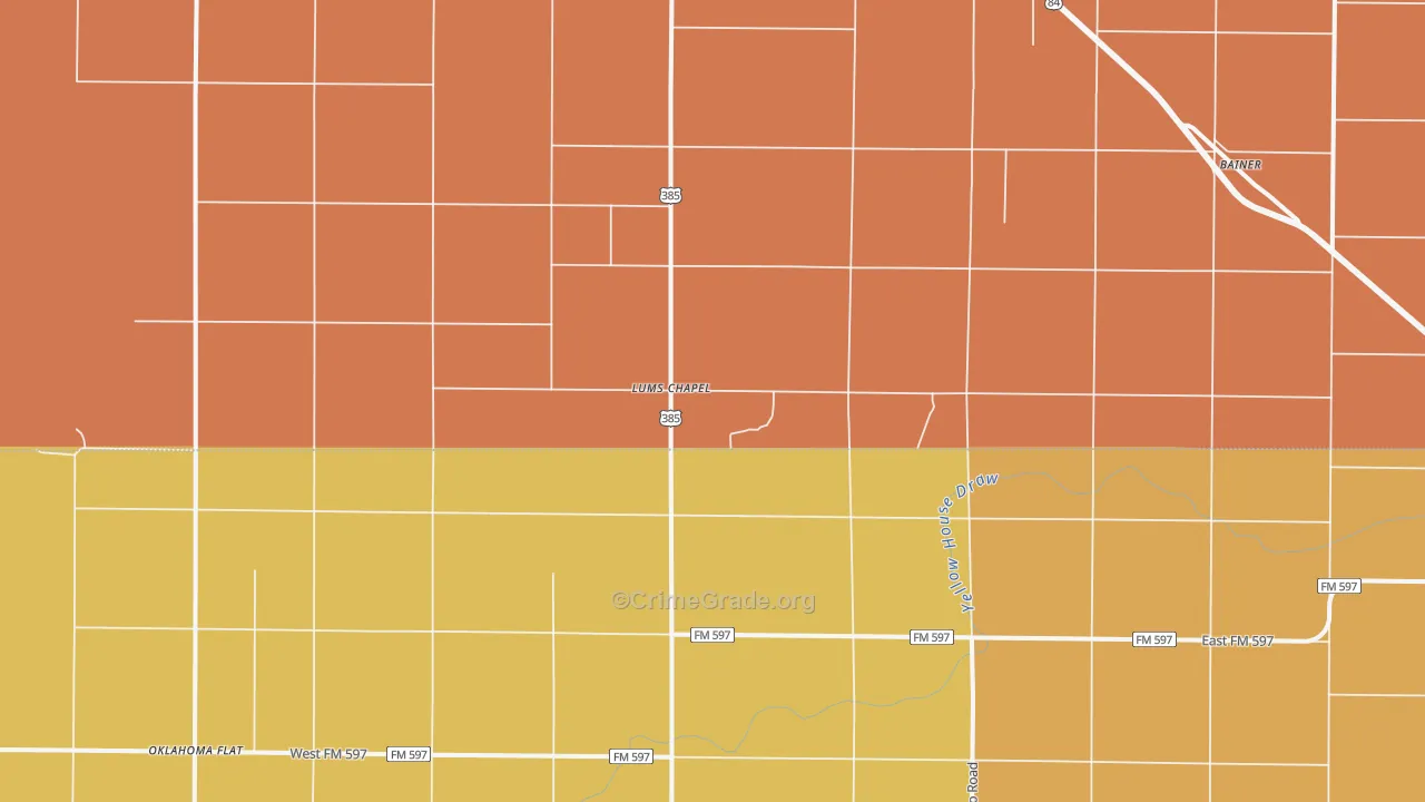 Lums Chapel, TX Map of Vandalism Rates