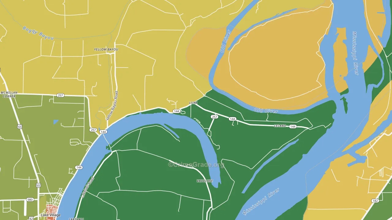 Luna, AR Map of Vandalism Rates