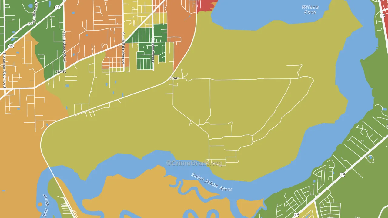 Lundy, FL Map of Vandalism Rates