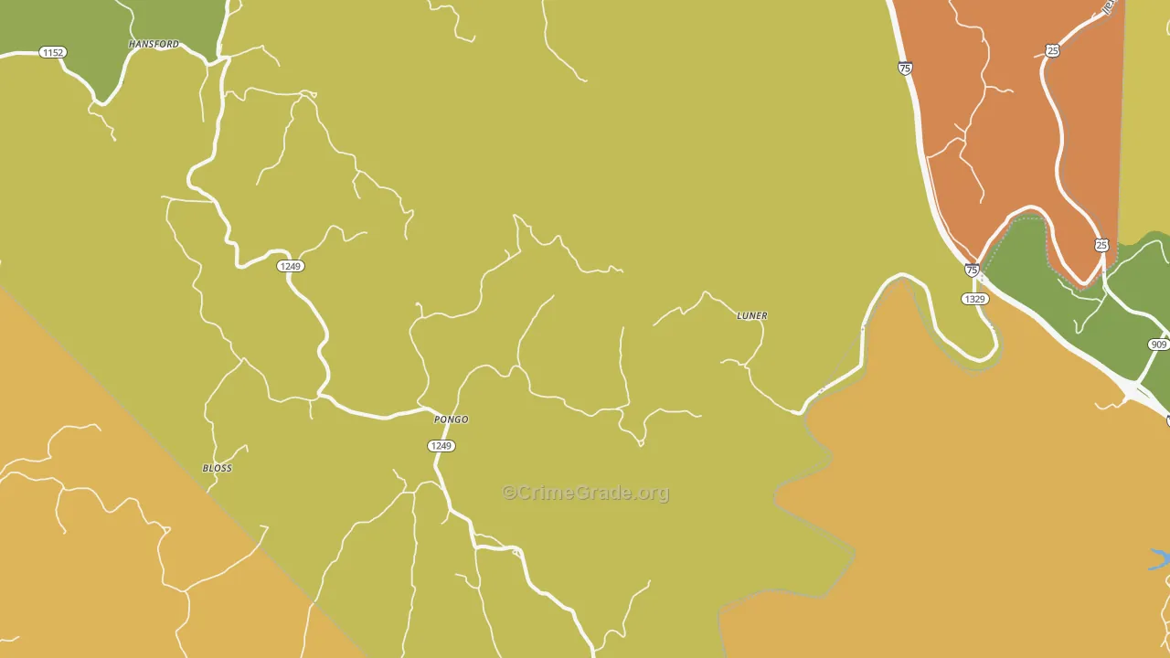Luner, KY Map of Vandalism Rates