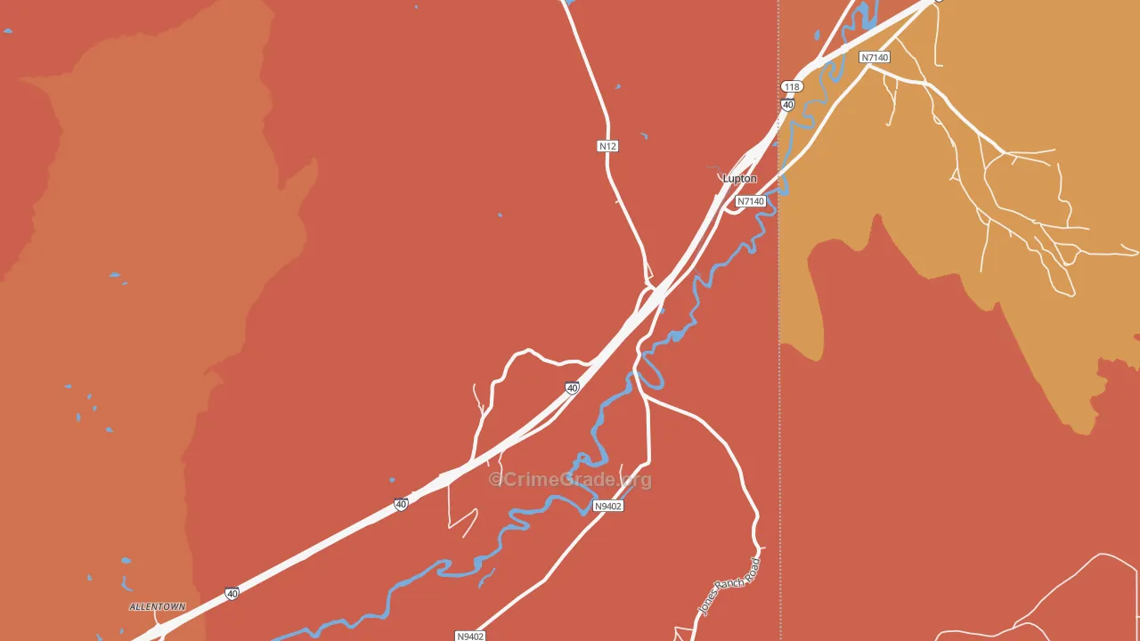 Lupton, AZ Map of Vandalism Rates