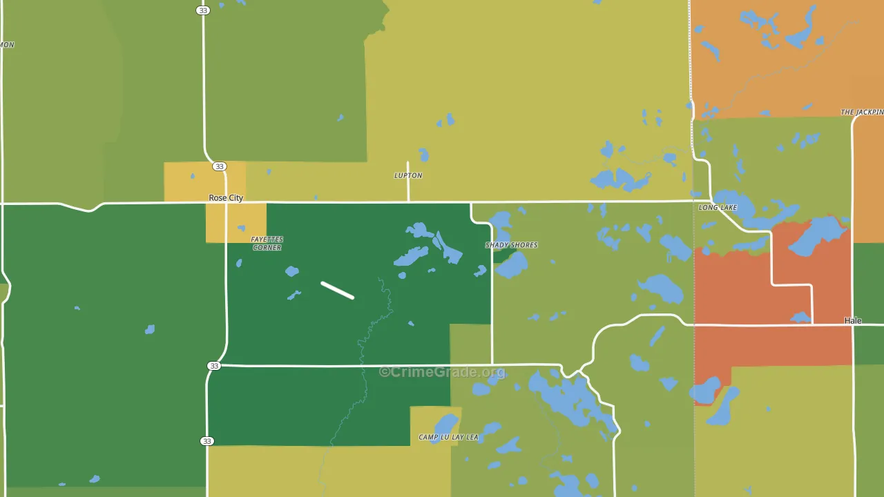 Lupton, MI Map of Vandalism Rates