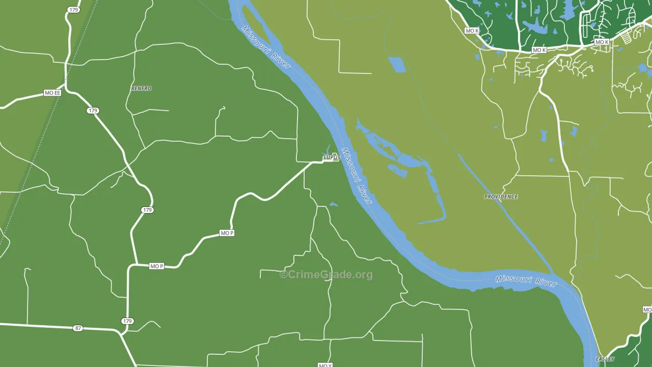 Lupus, MO Map of Vandalism Rates
