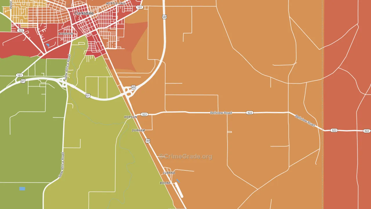 Lurand, MS Map of Vandalism Rates