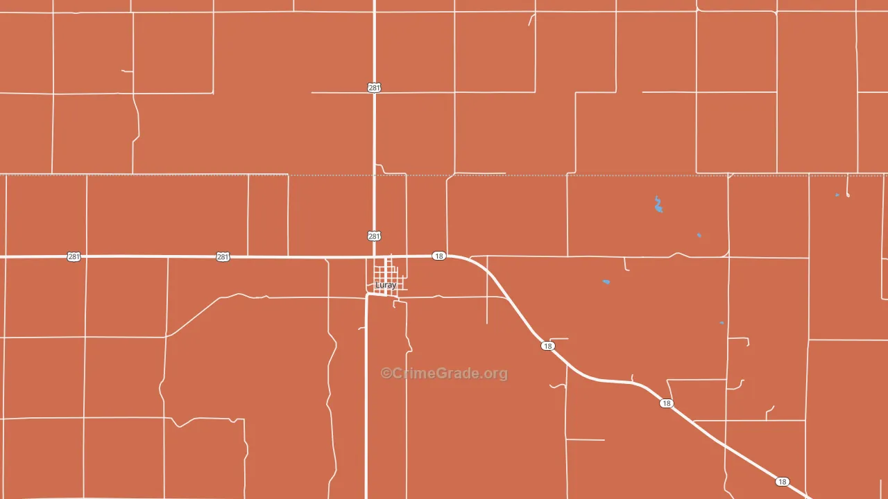Luray, KS Map of Vandalism Rates