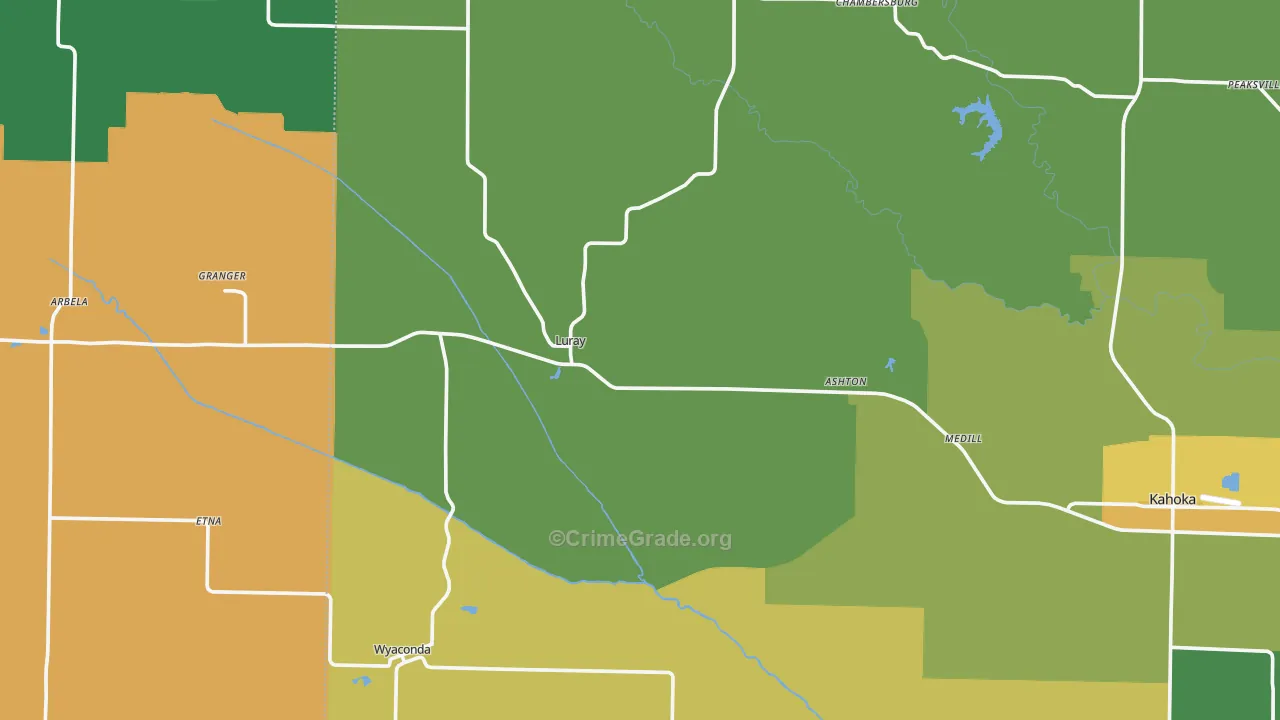 Luray, MO Map of Vandalism Rates