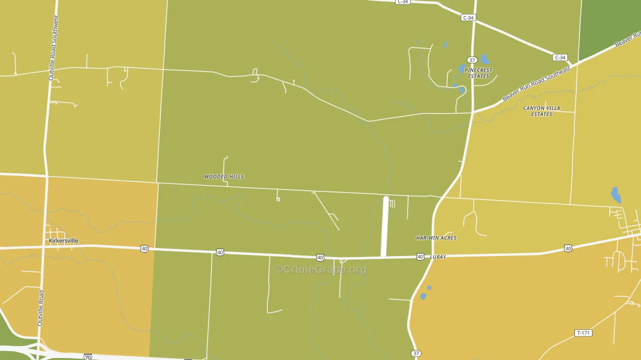 Luray, OH Map of Vandalism Rates