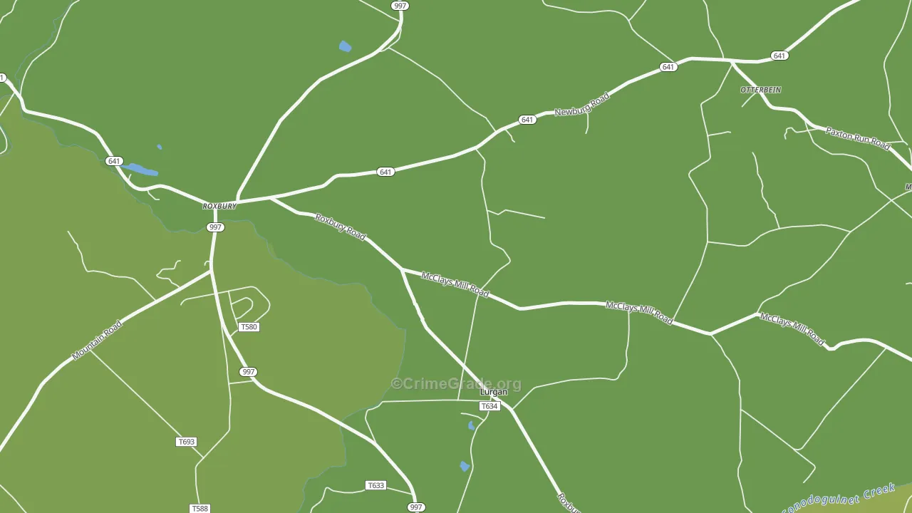 Lurgan, PA Map of Vandalism Rates