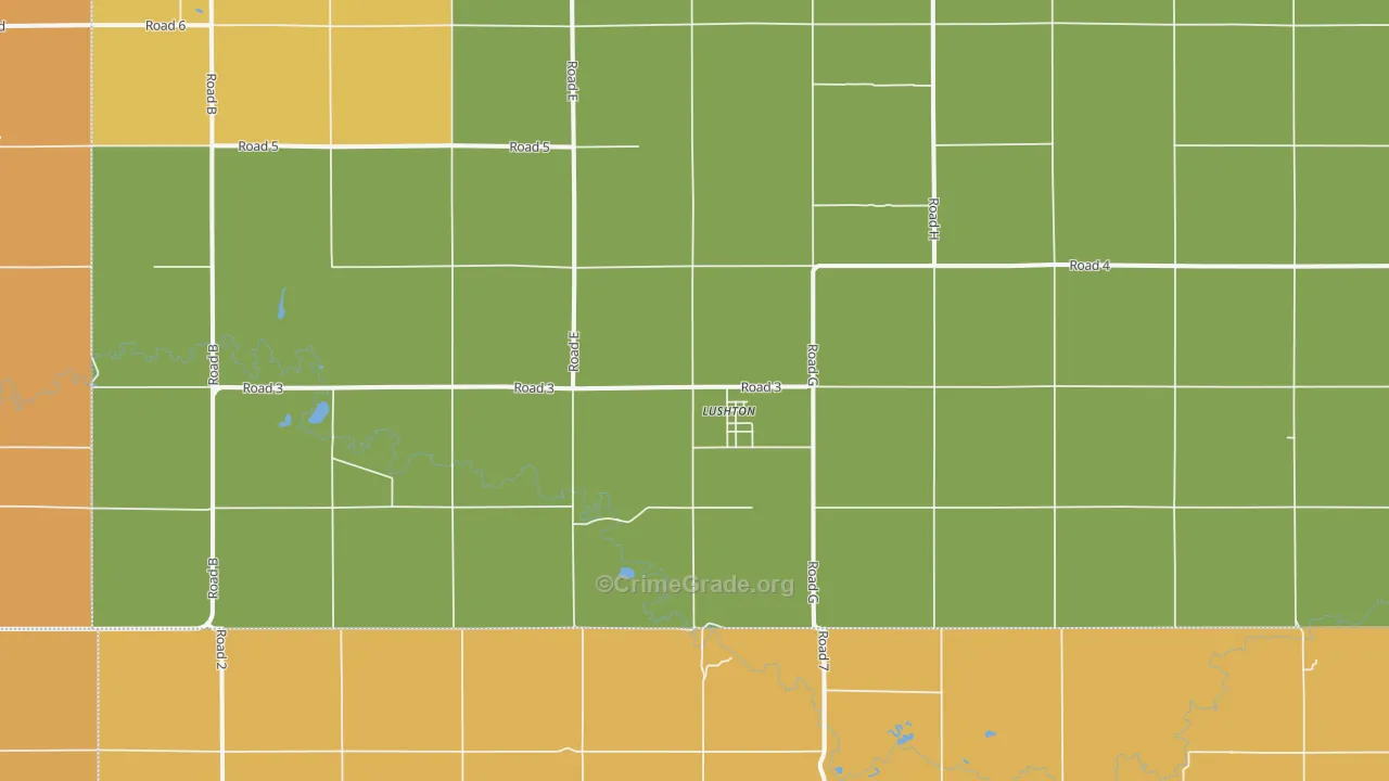 Lushton, NE Map of Vandalism Rates