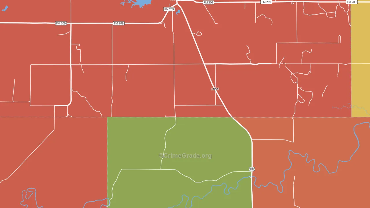 Lusk, TX Map of Vandalism Rates