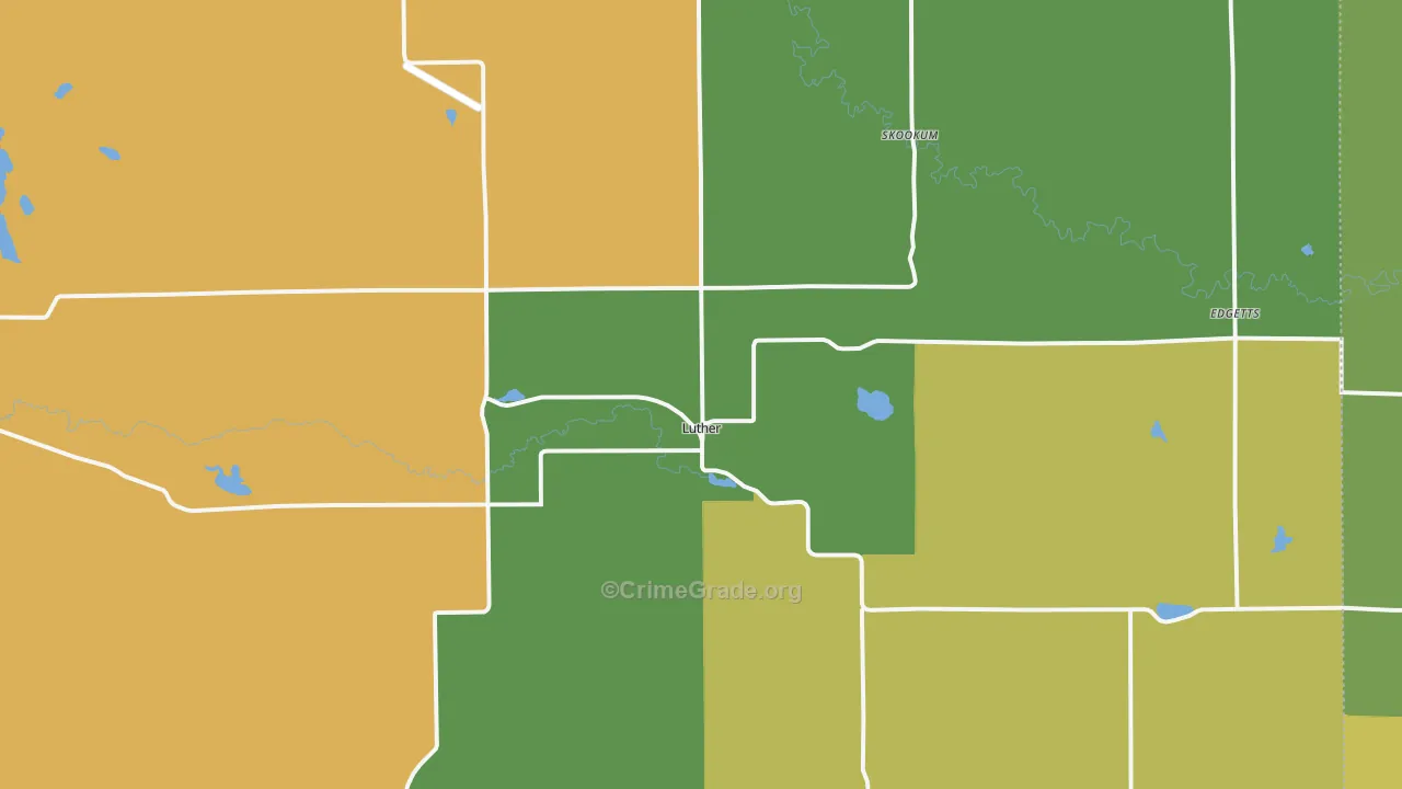 Luther, MI Map of Vandalism Rates