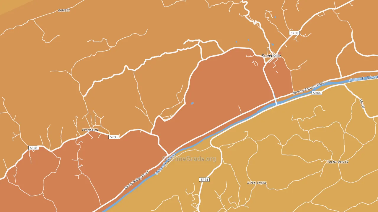 Luther, TN Map of Vandalism Rates