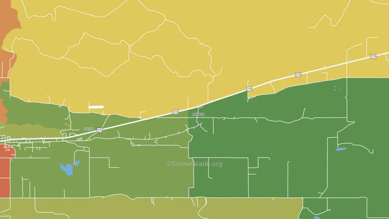 Lutie, OK Map of Vandalism Rates