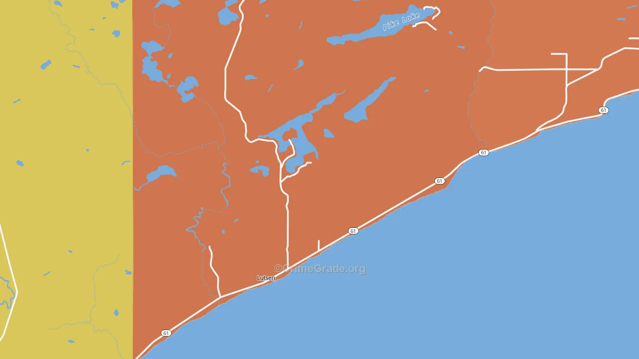 Lutsen, MN Map of Vandalism Rates