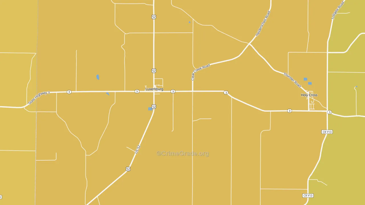 Luxemburg, IA Map of Vandalism Rates