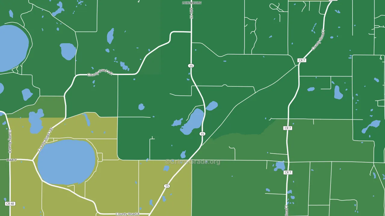 Luxemburg, MN Map of Vandalism Rates