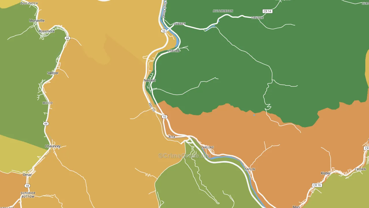 Lyburn, WV Map of Vandalism Rates