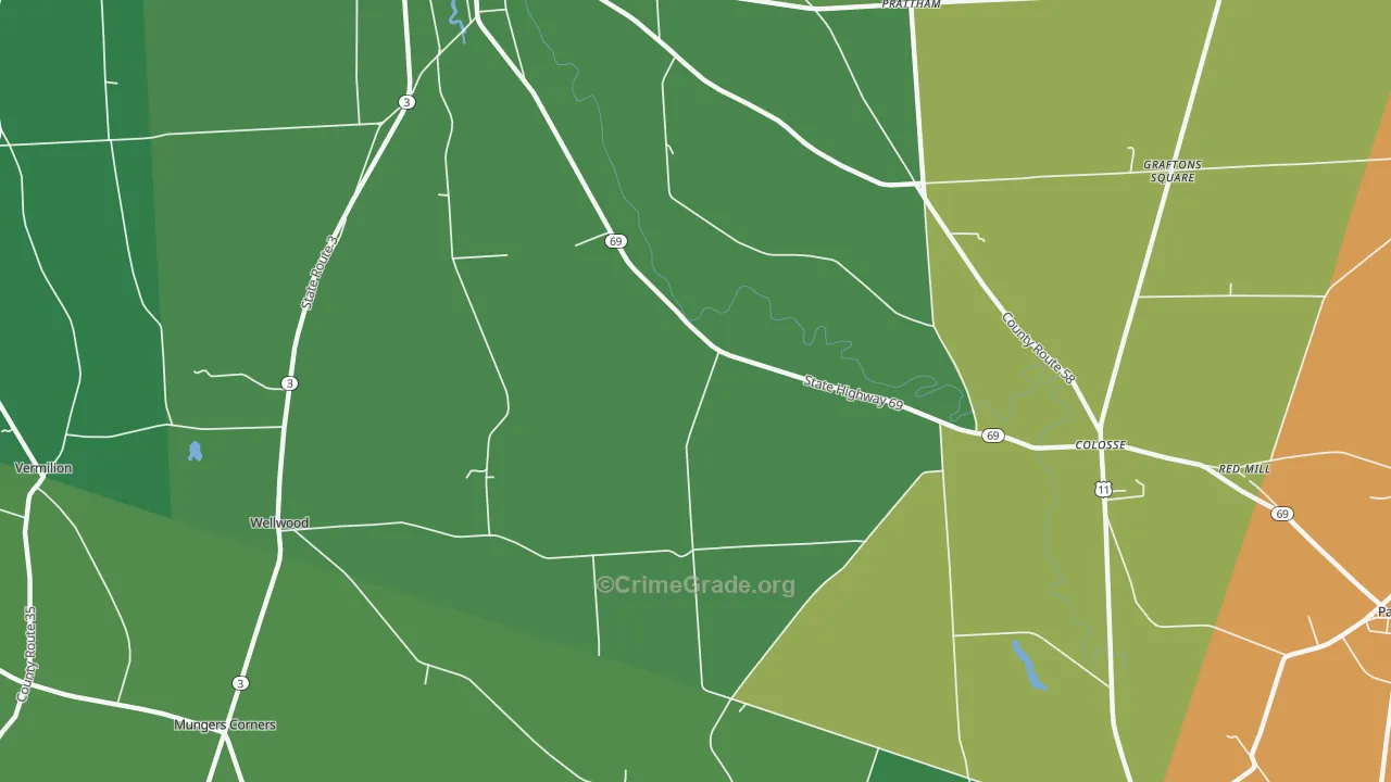 Lycoming, NY Map of Vandalism Rates