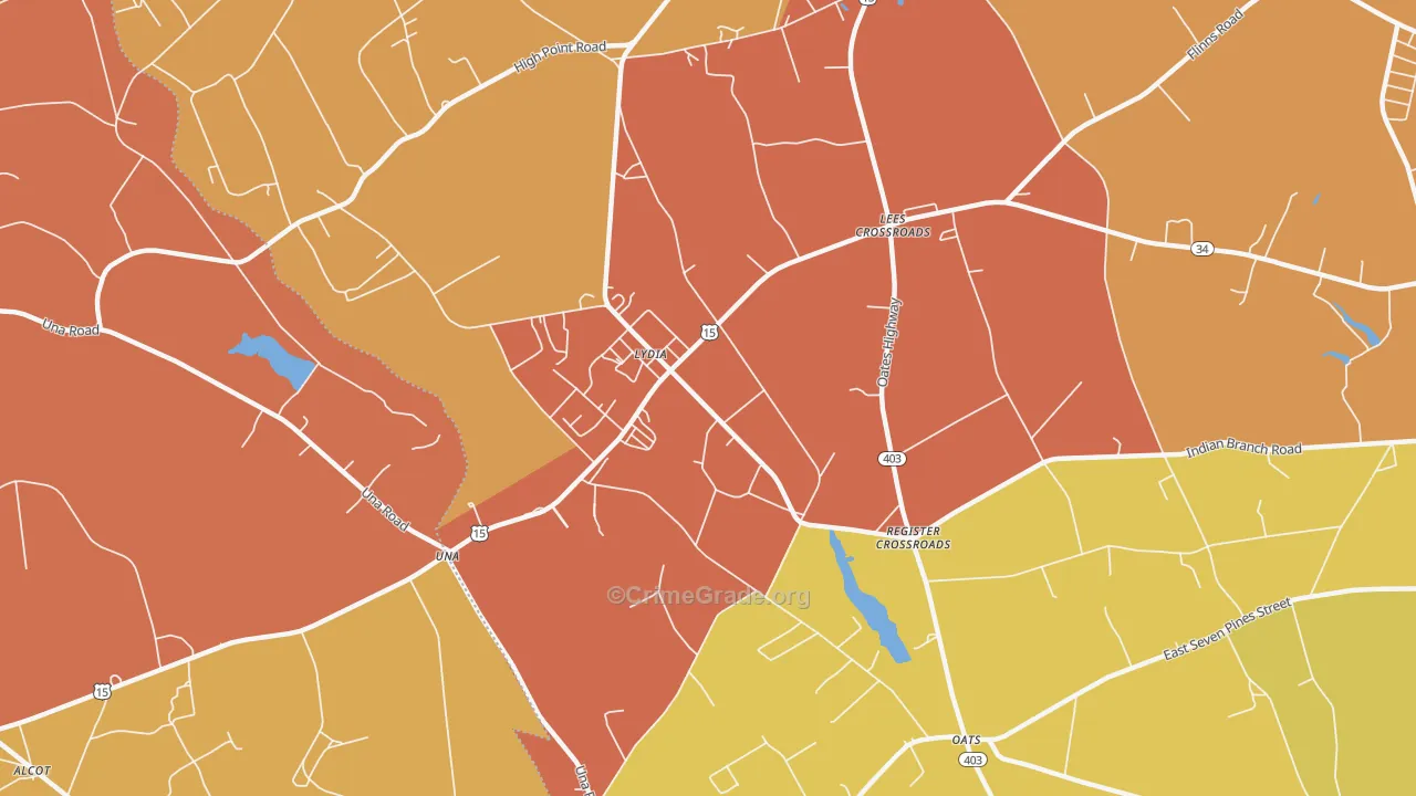 Lydia, SC Map of Vandalism Rates