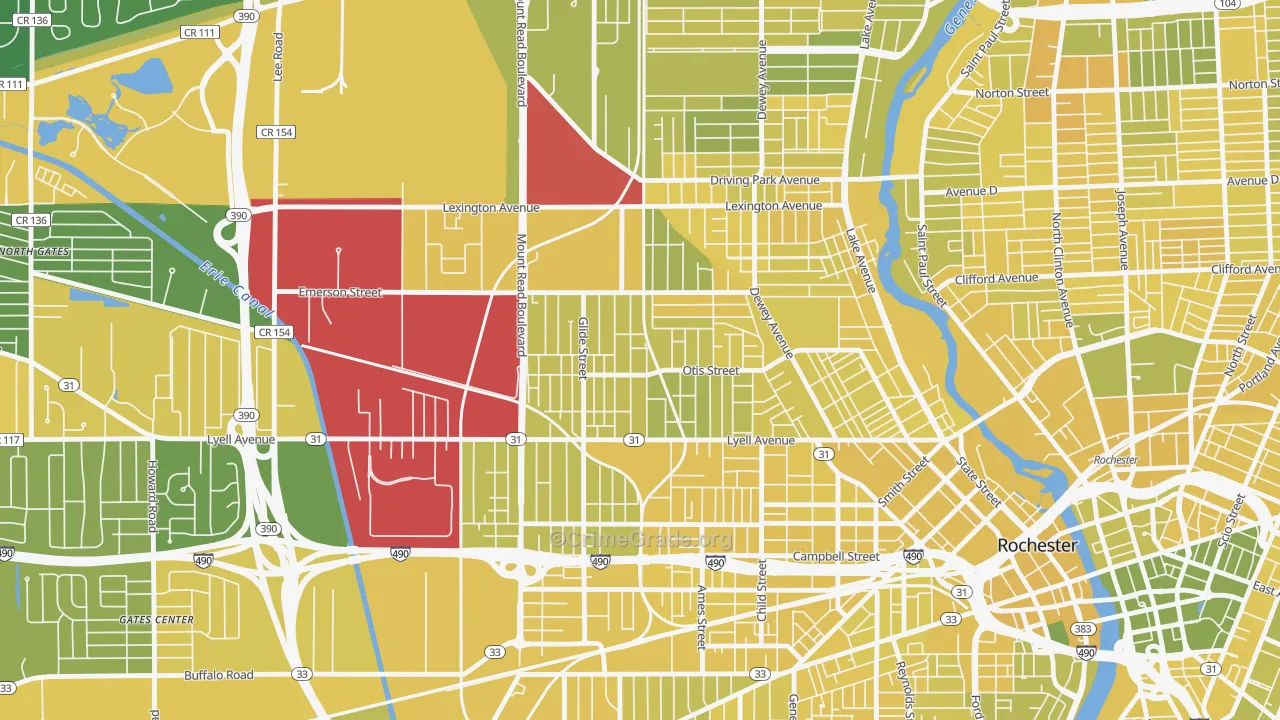 Lyell-Otis, Rochester, NY Map of Vandalism Rates