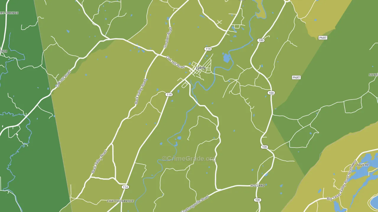 Lyerly, GA Map of Vandalism Rates