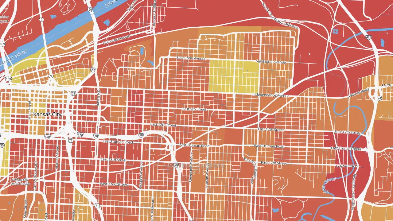 Lykins, Kansas City, MO Map of Vandalism Rates
