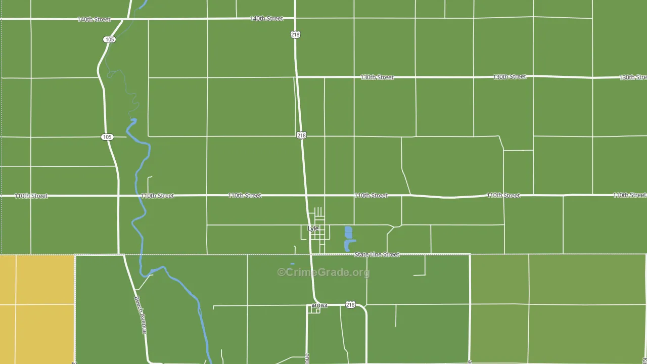 Lyle, MN Map of Vandalism Rates