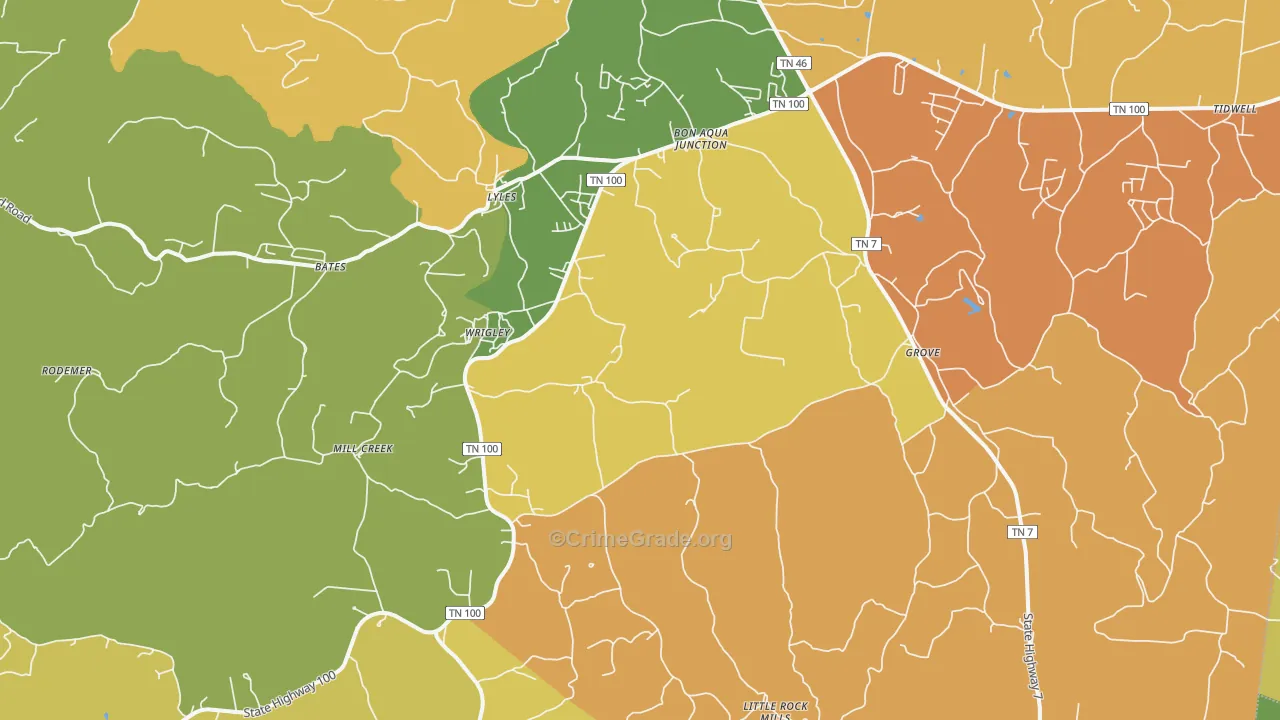 Lyles, TN Map of Vandalism Rates