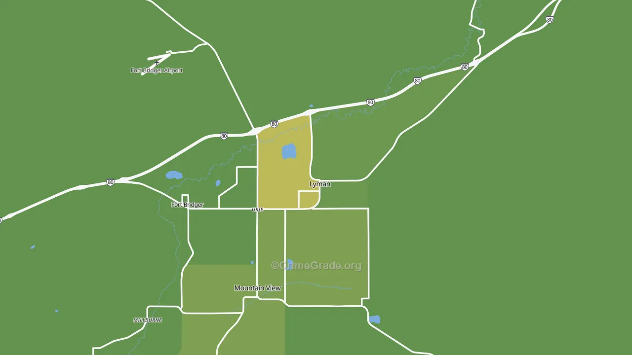 Lyman, WY Map of Vandalism Rates