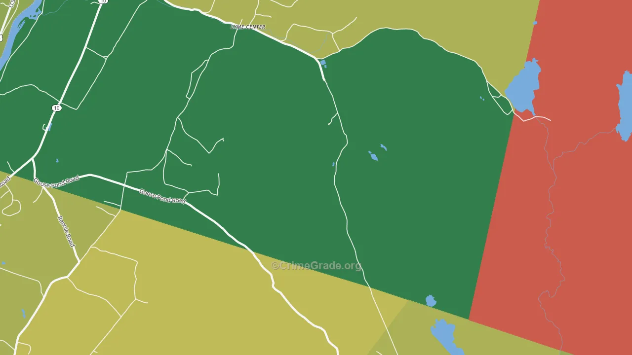 Lyme Center, NH Map of Vandalism Rates