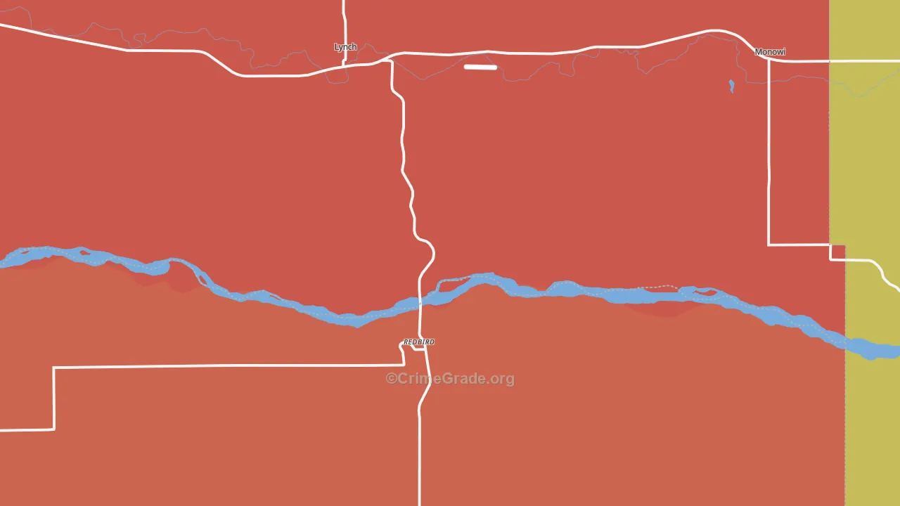Lynch, NE Map of Vandalism Rates