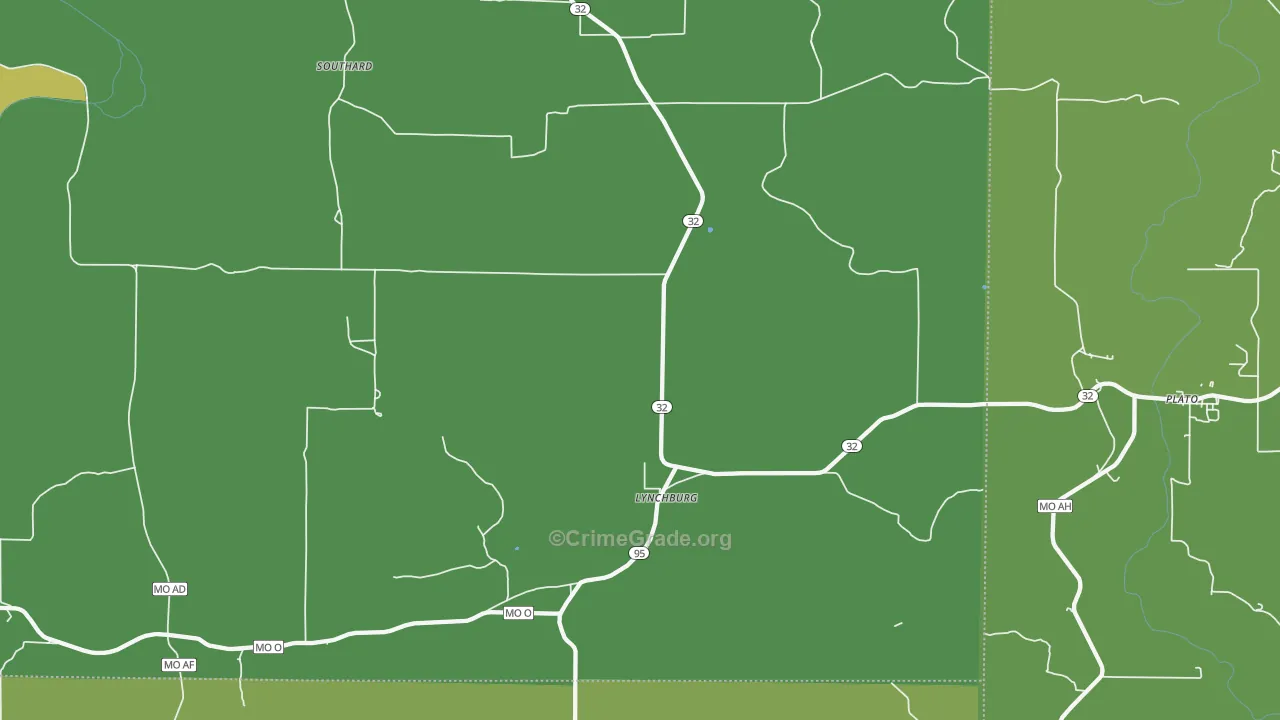 Lynchburg, MO Map of Vandalism Rates