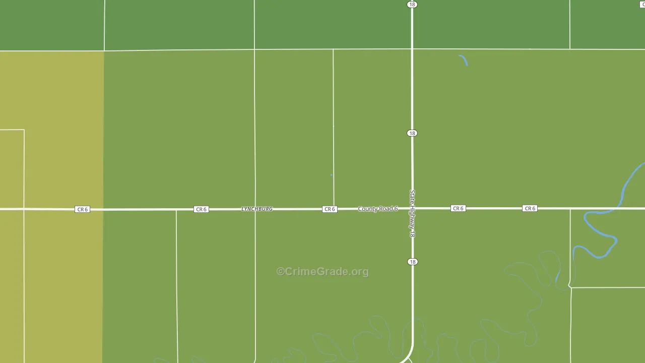 Lynchburg, ND Map of Vandalism Rates