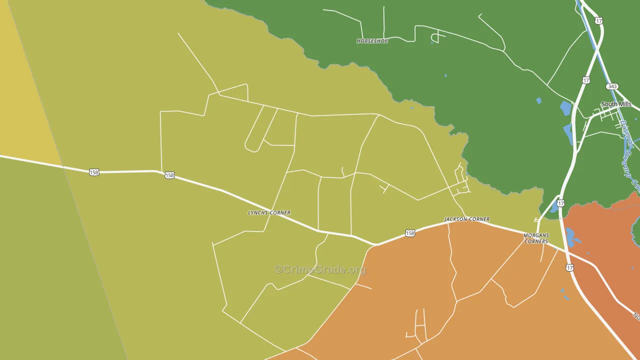 Lynchs Corner, NC Map of Vandalism Rates