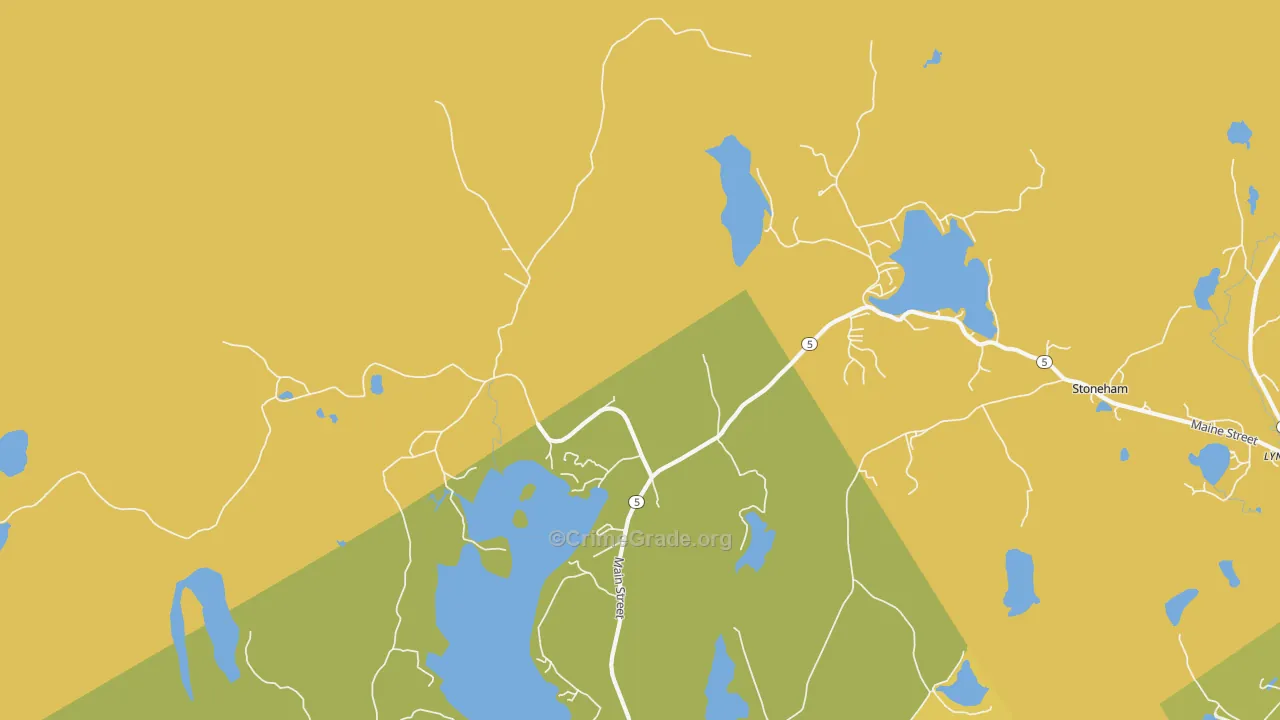 Lynchville, ME Map of Vandalism Rates