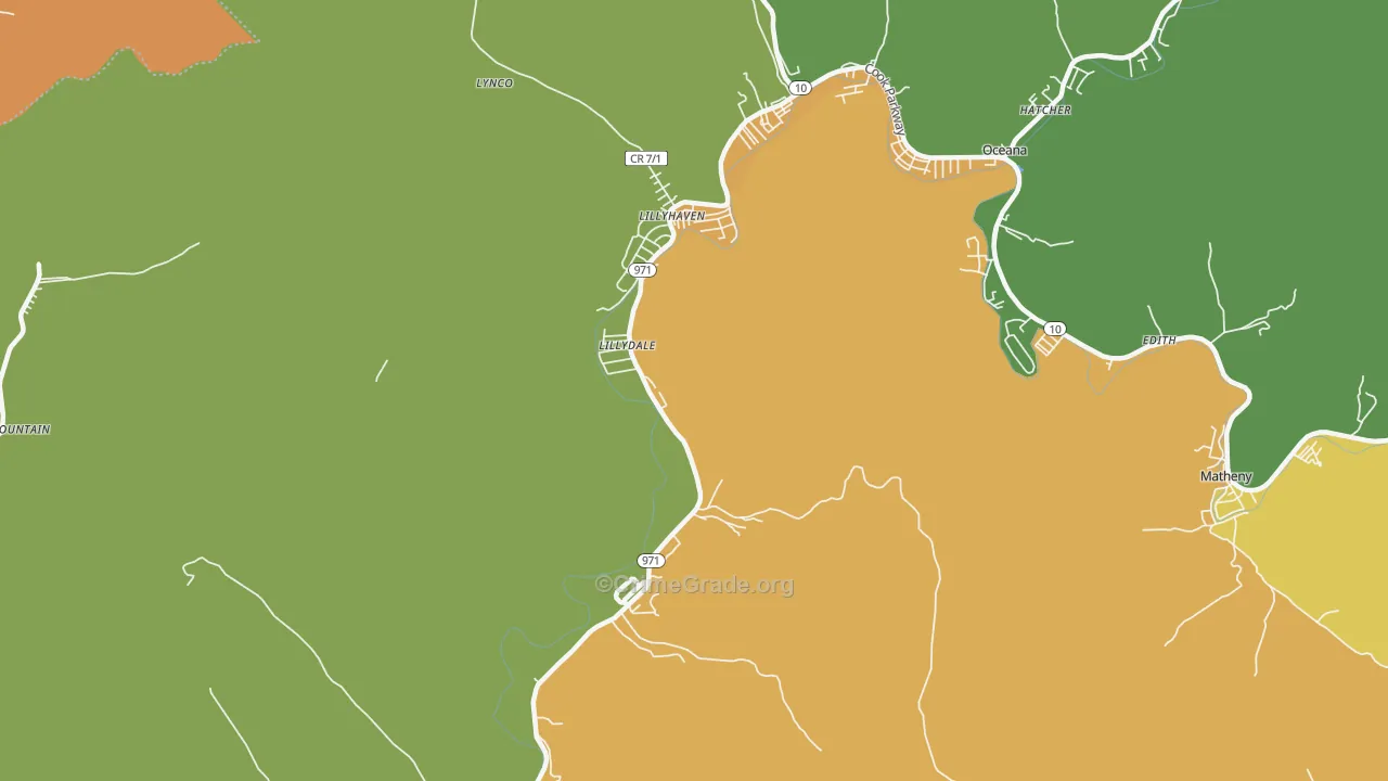 Lynco, WV Map of Vandalism Rates