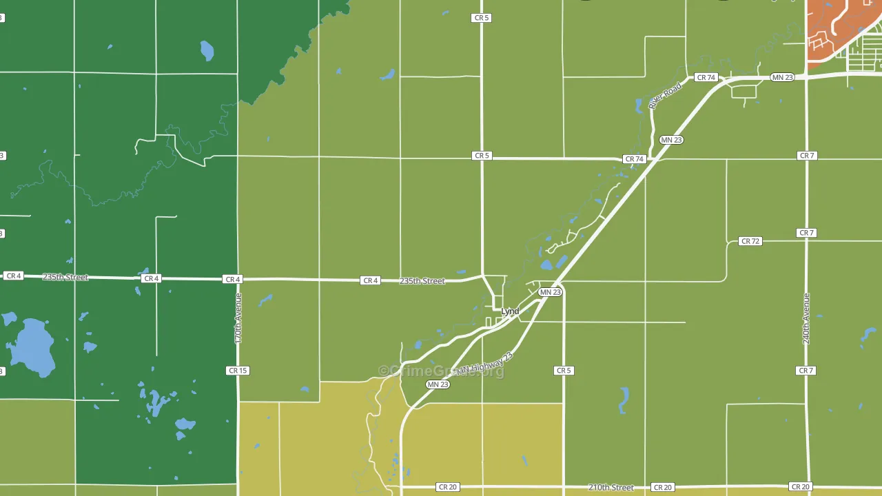Lynd, MN Map of Vandalism Rates
