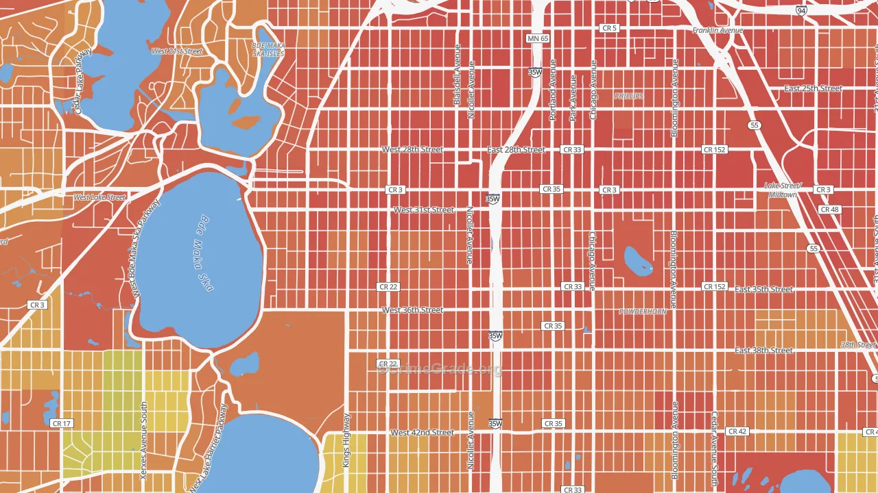 Lyndale, Minneapolis, MN Map of Vandalism Rates