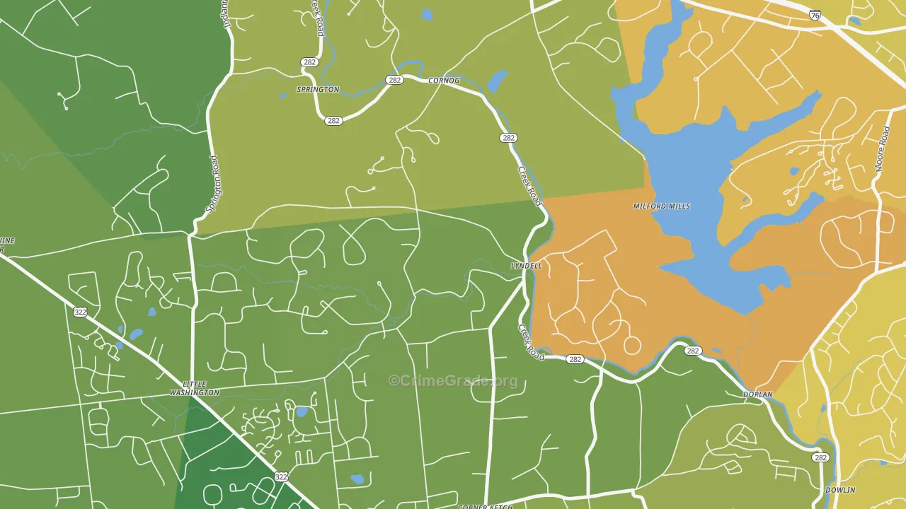Lyndell, PA Map of Vandalism Rates